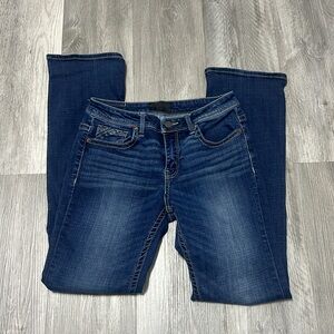 Buckle Dark Blue Flare & Wide Leg Jeans